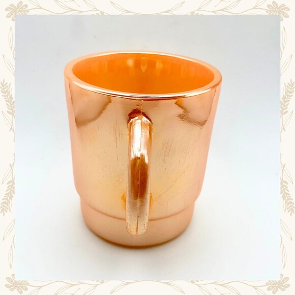 Vintage Termocrisa Peach Luster Mugs – Set of 2 (1950s) - Picture 5 of 16